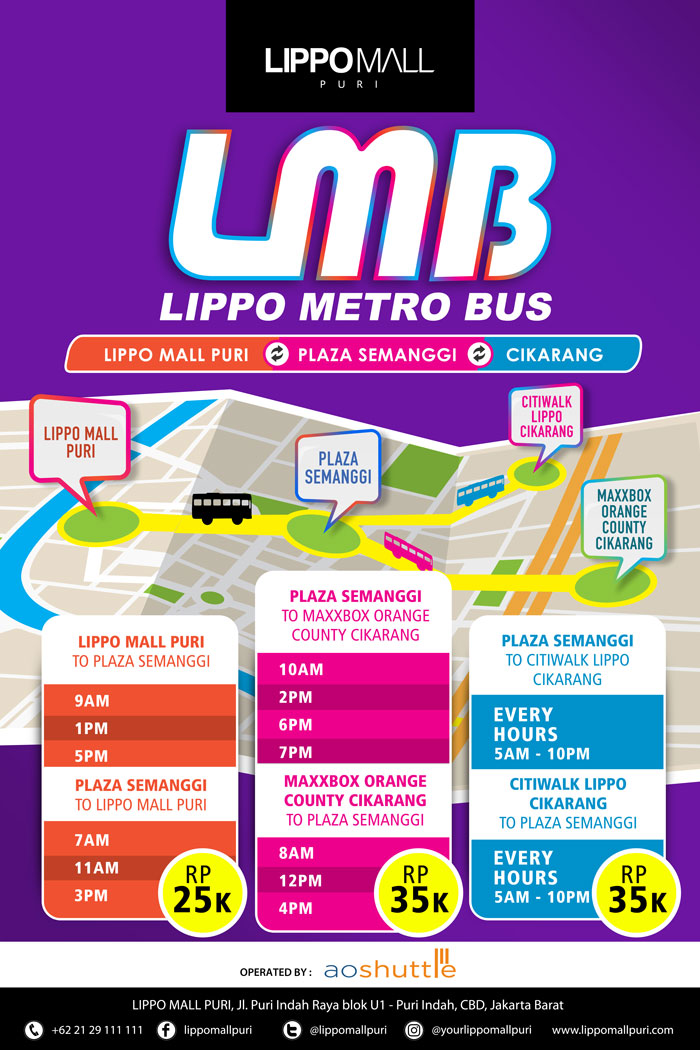 LMB lippo metro bus route in lippo mall puri st. moritz